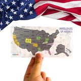 Amerika Gez - Kazı Haritası Magnetli | Gezdiğin Yerleri Kazı | Interaktif Seyahat Haritası | Hediye Seçeneği | 50 Eyalet – Dolap Üzeri Magnet Harita