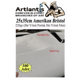 Amerikan Bristol Karton 25X35 Cm 100 Adet 220 Gr Bir Tarafi Parlak Bir Tarafi Mat Kagit Biristol Karton