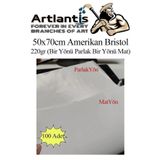 Amerikan Bristol Karton 50X70 Cm 100 Adet 220 Gr Bir Tarafi Parlak Bir Tarafi Mat Kagit Biristol Karton