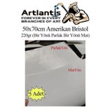 Amerikan Bristol Karton 50X70 Cm 5 Adet 220 Gr Bir Tarafi Parlak Bir Tarafi Mat Kagit Biristol Karton