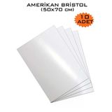Amerikan Bristol Kartonu 50X70 Cm 10 Adet 230 Gr Çift Taraflı Parlak Mat Yüzeyli 50*70 Biristol Kağıt