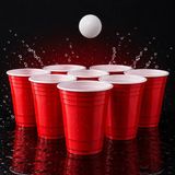 Amerikan Parti Beer Pong Oyunu Kırmızı Beyaz Bardak Büyük Boy 18 Oz 532 ml Plastik Bardak 8 Adet