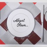 Amerikan Servis Kağıdı Afiyet Olsun Baskılı Beyaz Masa Örtüsü - 29 x 40 Cm. - 100 Adetlik 3 Paket