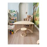 AMERİOS Montessori Ahşap Tırmanma Kemeri Ve Oyun Taburesi Çocuk Salıncağı Oyuncak Organizeri Ders Çalışma Masası 3-9 Yaş