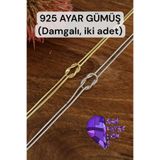 Amethyst Love 925 Ayar Gümüş Düğüm Bileklik Çift Aşk Düğüm Kombini 2 Adet gemici düğüm mors alfabesi