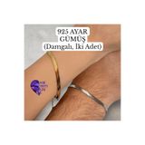 Amethyst Love 925 Ayar Gümüş İtalyan Ezme Bileklik çift sevgili bilekliği mors alfabesi