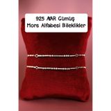 Amethyst Love 925 Ayar Gümüş Mors Alfabesi 2 Adet Çift Bileklik Kişiye Özel Morse Kod Sevgili Bilekliği