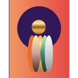 Amethyst Totem Studio Sketchbook: 120 Blank Pages | Large Format 8.5 x 11 Blank Sketchbook | Modern Geometric Cover in Amethyst, Coral and Gold