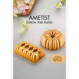 Ametist 2 Parça Döküm Kek Kalıbı ( Gold)