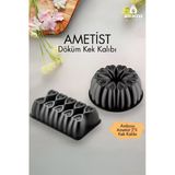 Ametist 2 Parça Döküm Kek Kalıbı ( Siyah)