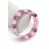 Ametist - Pembe Kuvars Doğal Taş Bileklik 10 X 20 Mm Özel Kesim