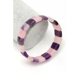 Ametist-Pembe Kuvars Doğal Taş Bileklik 11 X 15 Mm Özel Kesim - Blk-2385