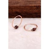 Ametist Taşlı 18 mm Rose Gümüş Halka Küpe 4764