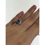 Ametist Taşlı 925 Ayar Gümüş Yüzük 7,95 Gram