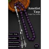 Ametist Tesbih Erkek Doğal Taş Ametist Tesbih 8 mm BT023 - Mor