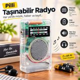 AM/FM Analog Radyo - Kulaklıklı, Taşınabilir Pilli Mini Şeffaf Radyo (88-108 FM FREKANS ARALIĞI)