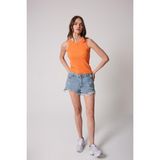Amida Turuncu Halter Yaka Fitilli Görünümlü Kadın Atlet - 2502 - XL