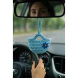 Amigurumi Araba Dikiz Aynası Süsü, Anahtarlık, Çanta Askısı %100 El Örgüsü