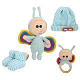 Amigurumi Kelebek Lulu Set - Kelebek/Diş Kaşıyıcı/Şapka/Patik - Anatoya