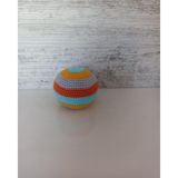 Amigurumi Organik Örgü Çıngıraklı Top Mavi