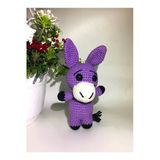 Amigurumi Renkli Miniklerden Sevimli Eşek Sağlıklı Oyuncak El Örgüsü