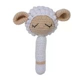 Amigurumi Sevimli Beyaz Kuzu Çıngıraklı Organik Oyuncak