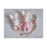 Amigurumi Toys Amigurumi Kız Tavşan Seti Eğitici ve Gelişim Destekleyici Pamuklu Oyuncak 3+ Yaş - Kırmızı