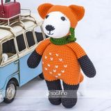 Amigurumi Turkey Sevimli Mister Fox Organik Oyuncak Tilki Uyku ArkadaşıBoyutları Y:17cm X G:12cm