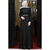 Amine Hüma Hayal Abiye Siyah Elbise