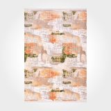 Amira Turuncu Soyut Modern Geometrik Etnik Desenli Boho Makinada Yıkanabilir Hafif Hav Toz Vermez Leke Tutmaz Kaymaz Taban Dijital Makine Baskı Halı Oturma Odası Salon Yolluk Koridor Mutfak Halısı