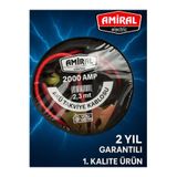 amiral Çantalı Akü Takviye Kablosu 2000 Amper 2.3 metre (Kalın ve Sağlam Kablosuyla Fırsat Ürünü) TÜKENİYOR