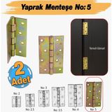 Amiral Metal Sarı Yaprak Menteşe Mobilya Pencere Kapı Dolap Menteşe No:5 (2 Adet)