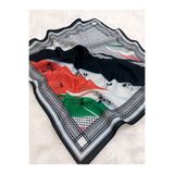 amirat Filistin Temalı Zeytin Dali Fular 50x50 Kaymaz Canlı Renkler