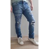Amırı Denim Pamuklu Yırtık Detaylı Normal Bel Fit Cool Jeans Erkek Mavi Kot Pantolon - 50
