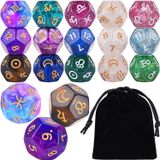 Amiven 6 Takım Astroloji Zar, İşaretler Gezegenler Sayılar 12 Taraflı Zar Kehribar Aracı