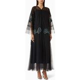 Ammaniyas El Yapımı Tül Abaya ve Uyumu Sheila ile Her Ortama Uygun Şıklık ve Konfor - Siyah - 56