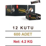 Ammar Bitter Çikolata %25 Kakao'lu, Glutensiz, '4.2 Kg' (12 Kutu = 600 Adet) Kahve Yanı, Ikramlık