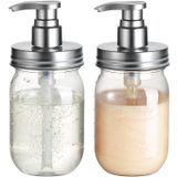 Amolliar Pompa Kapaklı Plastik Mason Kavanoz Sabunluk, 16oz Doldurulabilir BPA İçermeyen El Sabunu Dispenseri Seti Sevimli Etiketli - Mutfak/Banyo için Çiftlik Evi Dekoru, Sıvı Sabun, Bulaşık Sabunu,