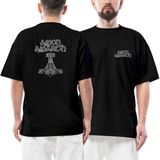 Amon Amarth Mjolnir Ön Arka Baskılı Siyah Oversize Tişört