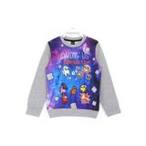 Among Us Erkek Çocuk Gri Oyun Karakterleri Baskılı Sweatshirt