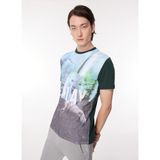 Amor İç Giyim Ice Play Bisiklet Yaka Düz Mavi - Yeşil Erkek T-Shirt 23IU1M0F01C6324_T-SHIRT Jersey - XL