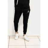Amor Man Çift Cep Jordan Beyaz Dijital Baskı Lastikli Paça Solmayan Siyah Kalın Pamuk Outdoor Erkek Jogger Eşofman Altı - XL