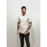 Amor Man Erkek Büyük Beden Slim Fit Dar Kesim Pamuk Vual Tişört - 6XL - Beyaz