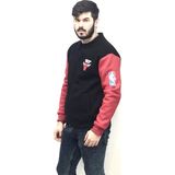 Amor Man Kolej Yaka Chıcago Bulls Fermuarlı 4 Iplik Kalın Tam Kışlık Iç Komple Pamuk Erkek Sweatshırt-Mont - Siyah - Kırmızı