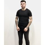 Amor Man Oversize Oval Etek Yuvarlak Yaka Pamuk Outdoor Erkek Tşört - Siyah