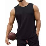 Amor Man Özel Tasarım % 100 Pamuk Ter Tutmayan Slim Kolsuz Gym Erkek Atlet T-Shırt - XL - Siyah