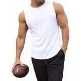 Amor Man Özel Tasarım Baskısız Düz Renk Ter Tutmayan Slim Kolsuz Gym Erkek Atlet T-Shırt - XL - Beyaz