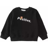 Amor Man Özel Tasarım Bisiklet Yaka Positive Baskılı 3 Iplik Şardonlu Pamuk Kız Çocuk Sweatshirt - 10 Yaş - Siyah