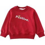 Amor Man Özel Tasarım Bisiklet Yaka Positive Baskılı 3iplik Şardonlu Tam Kışlık Kız Çocuk Sweatshirt - 10 Yaş - Kırmızı