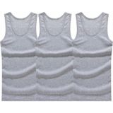 Amor Man Özel Tasarım Düz Renk Slim Fit Ultra Rahat Kolsuz Gym 3 Lü Erkek Atlet T-Shırt - 2XL - Gri